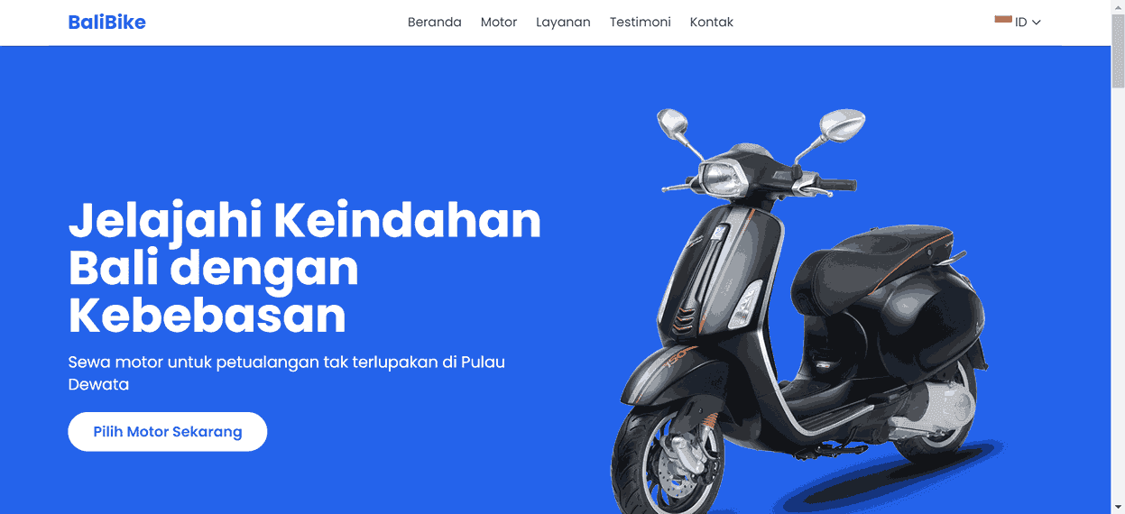 Motorbike Rental Landing Page - Landing Page